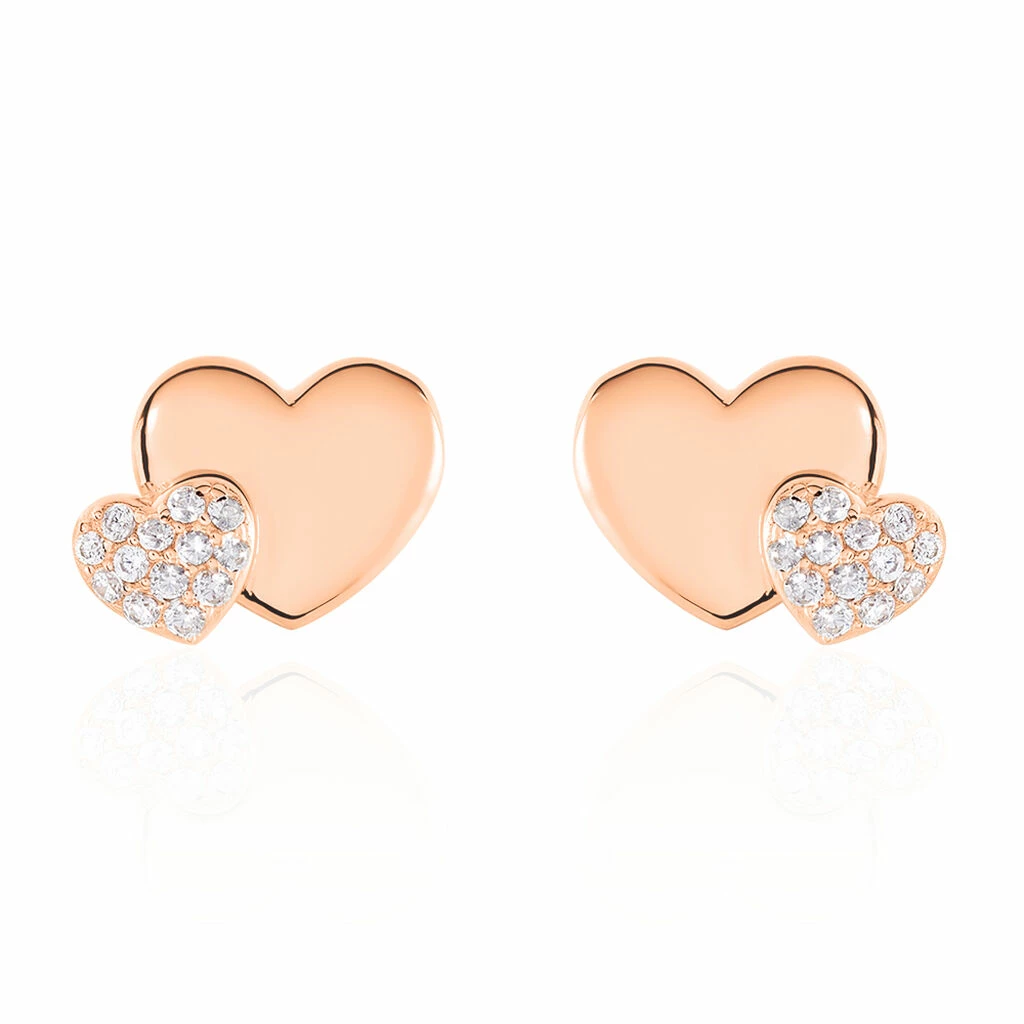 Histoire D'Or Boucles D'oreilles Puces Flamen Argent Rose Oxyde De Zirconium 3 Histoire D'Or Boucles D'oreilles Puces Flamen Argent Rose Oxyde De Zirconium
