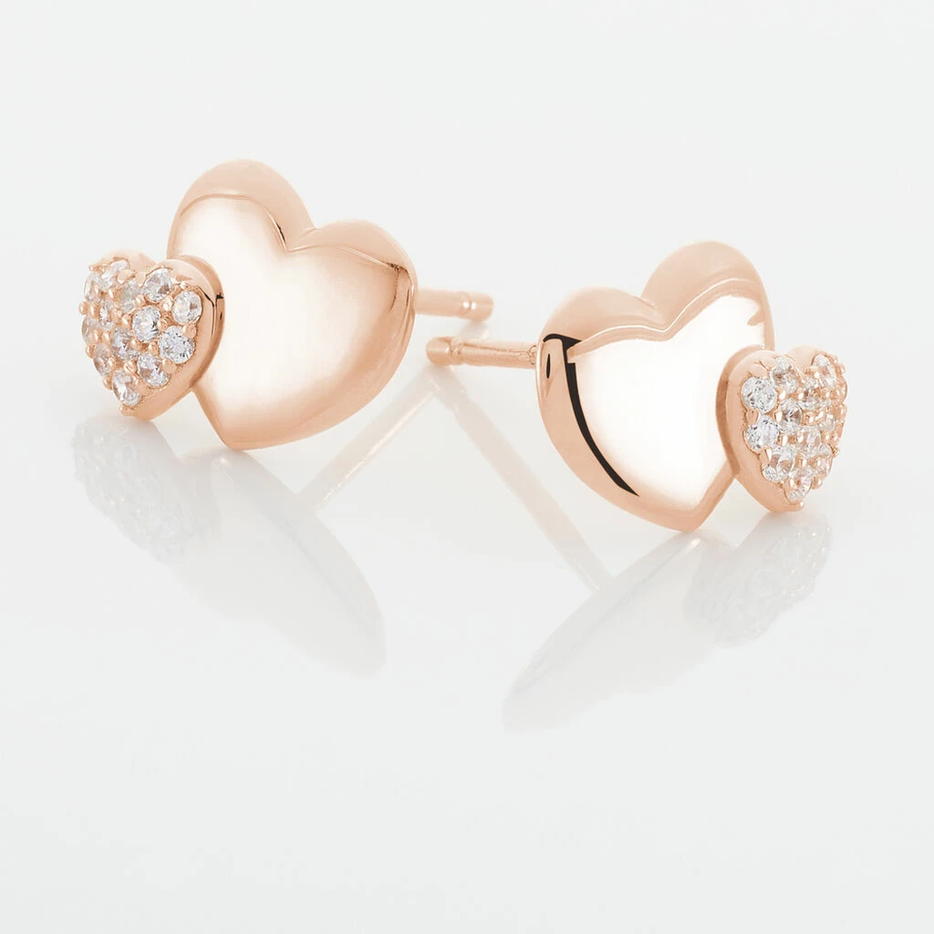 Histoire D'Or Boucles D'oreilles Puces Flamen Argent Rose Oxyde De Zirconium 5 Histoire D'Or Boucles D'oreilles Puces Flamen Argent Rose Oxyde De Zirconium – Image 3