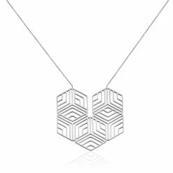 Histoire D'Or Collier Martine Acier Blanc