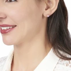 Histoire D'Or Boucles D'oreilles Puces Abelinia Plaque Or Jaune Oxyde De Zirconium -Boucles d'Oreilles Soldes FQOFJZS002 model0