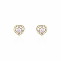 Histoire D'Or Boucles D'oreilles Puces Plaqué Or Jaune Alais Oxyde De Zirconium