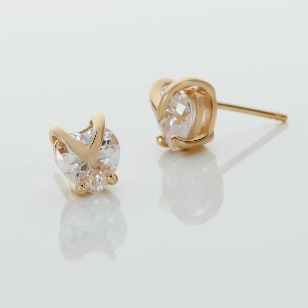 Histoire D'Or Boucles D'oreilles Puces Abelinia Plaqué Or Jaune Oxyde De Zirconium 5 Histoire D'Or Boucles D'oreilles Puces Abelinia Plaqué Or Jaune Oxyde De Zirconium – Image 3