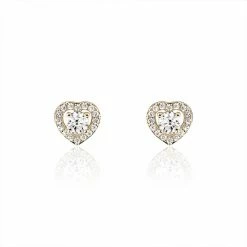 Histoire D'Or Boucles D'oreilles Puces Alais Plaqué Or Jaune Oxyde De Zirconium