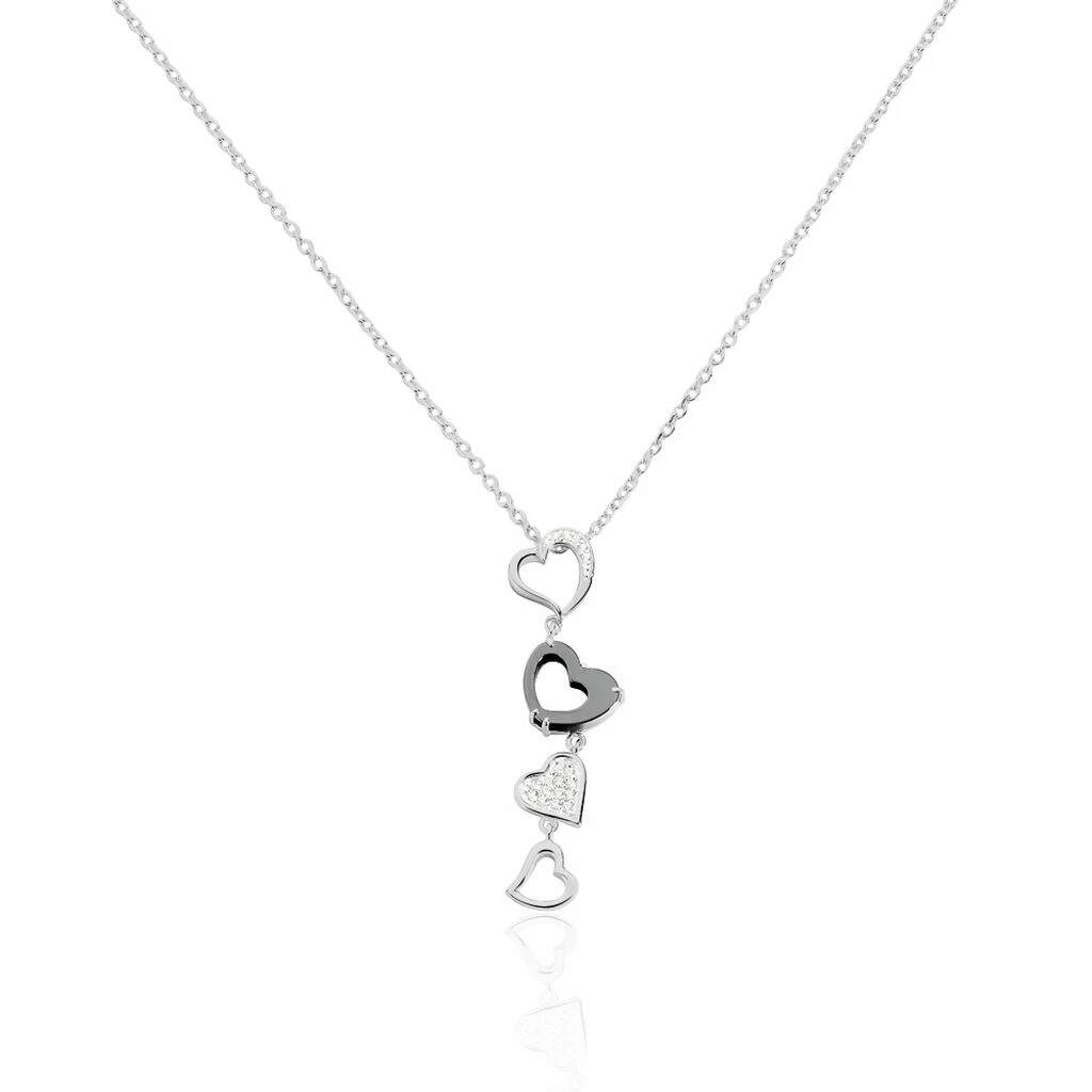 Histoire D'Or Collier Ecaterina Argent Blanc Céramique Et Oxyde De Zirconium 3 Histoire D'Or Collier Ecaterina Argent Blanc Céramique Et Oxyde De Zirconium