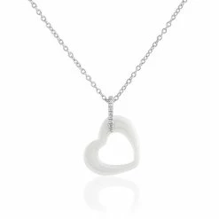 Histoire D'Or Collier Elodie Argent Blanc Oxyde De Zirconium Et Céramique
