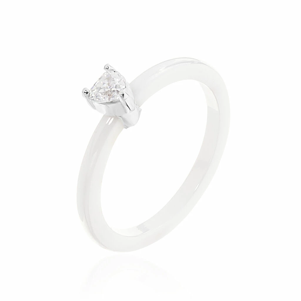Histoire D'Or Bague Cacilia Argent Blanc Céramique Et Oxyde De Zirconium 3 Histoire D'Or Bague Cacilia Argent Blanc Céramique Et Oxyde De Zirconium