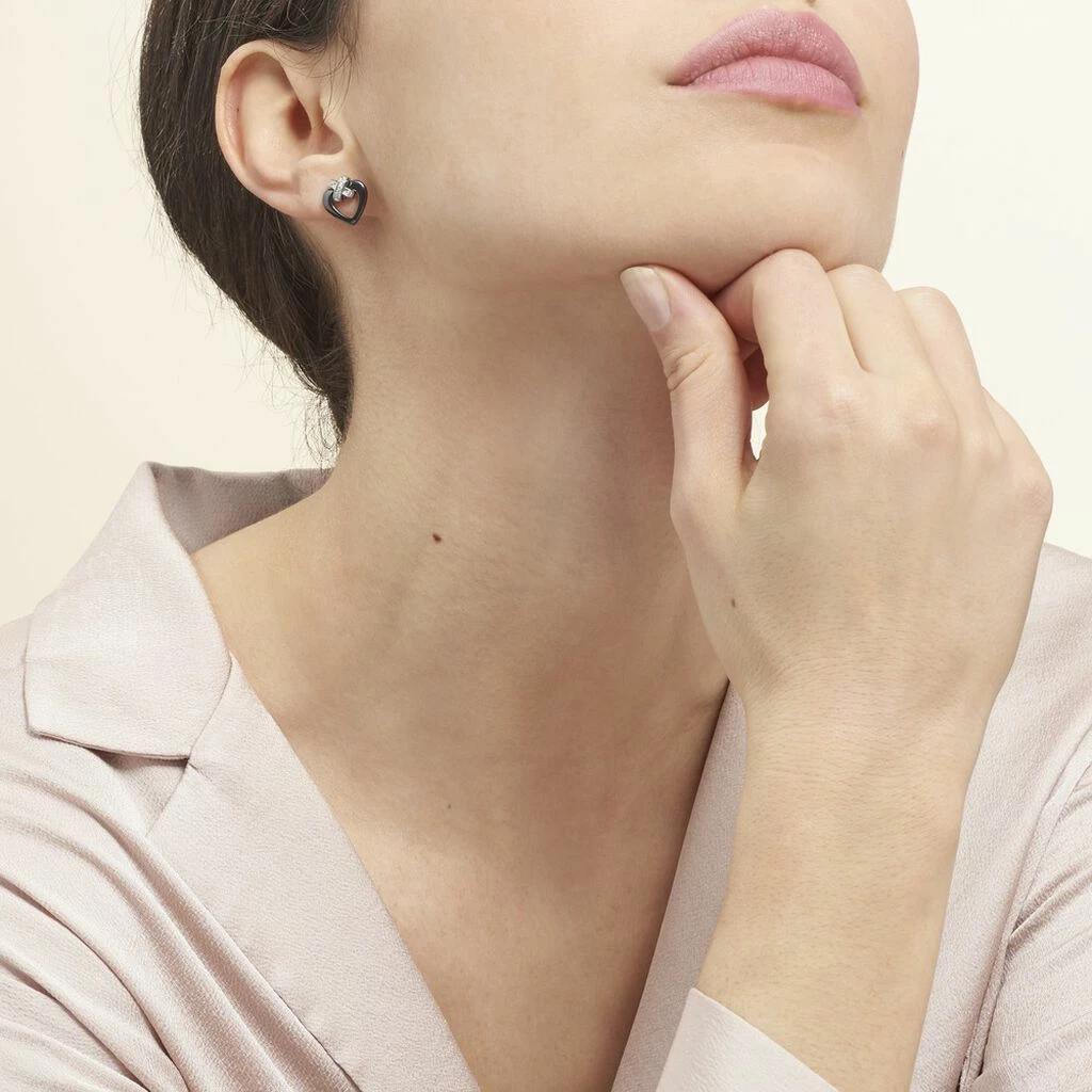 Histoire D'Or Boucles D'oreilles Puces Nolwen Argent Céramique Oxyde De Zirconium 6 Histoire D'Or Boucles D'oreilles Puces Nolwen Argent Céramique Oxyde De Zirconium – Image 4
