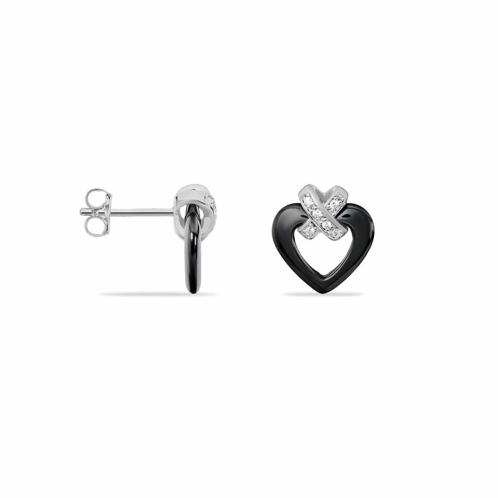 Histoire D'Or Boucles D'oreilles Puces Nolwen Argent Céramique Oxyde De Zirconium 4 Histoire D'Or Boucles D'oreilles Puces Nolwen Argent Céramique Oxyde De Zirconium – Image 2
